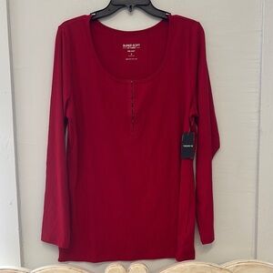 Torrid Ribbed Scoop Neck Red Eyelet Top Size‎ 2X NWT